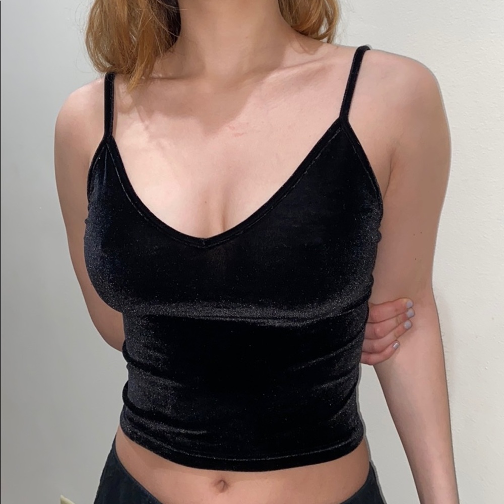 Velvet Black Tank Crop Top